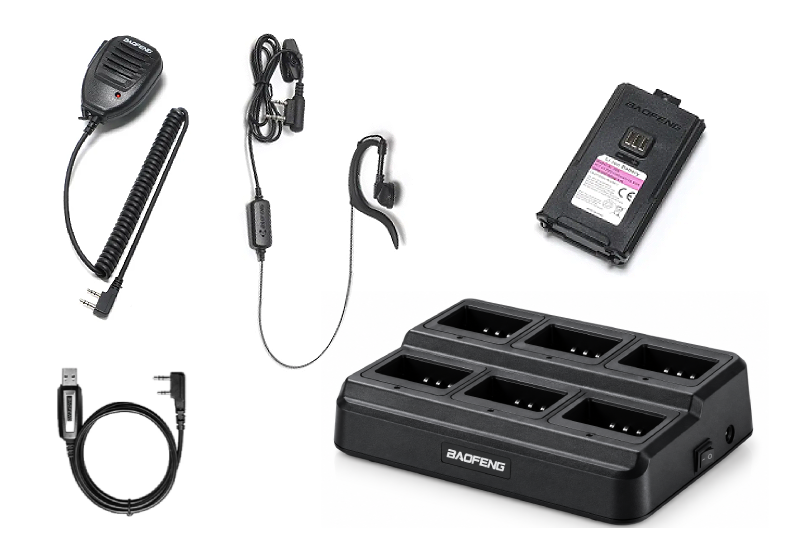 Kit 6 walkie talkie UV-5RM Plus
